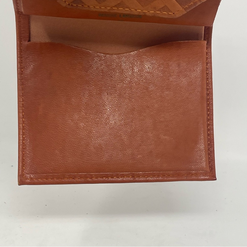 Prince Gardner Wallet Tan Brown Genuine Lambskin Leather Kiss Lock Coin Vintage - Picture 9 of 14